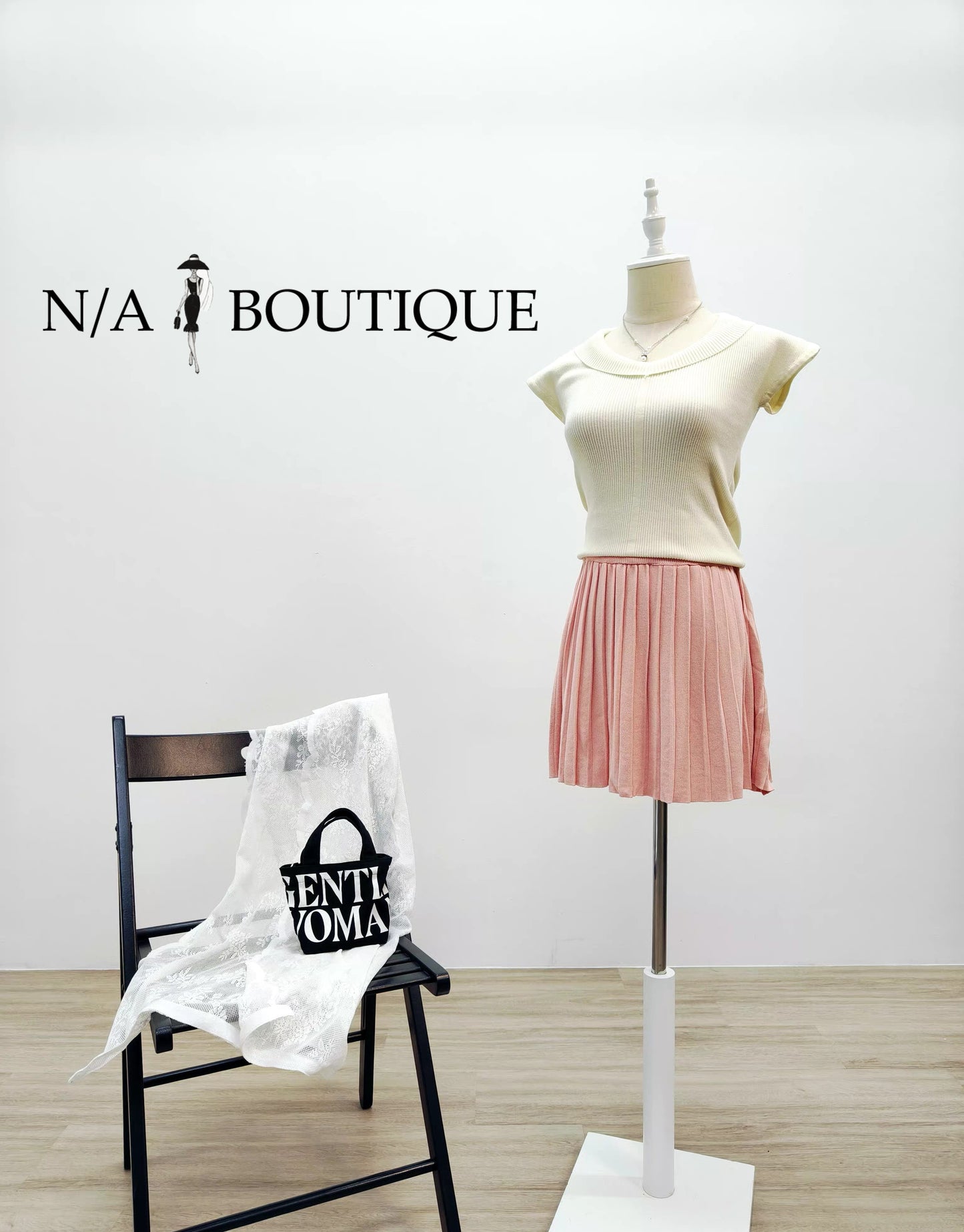 V-neck Short Sleeve Top + High-waisted Temperament Skirt (2 pcs set)