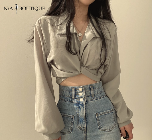 French Chic Niche Style Cropped Top