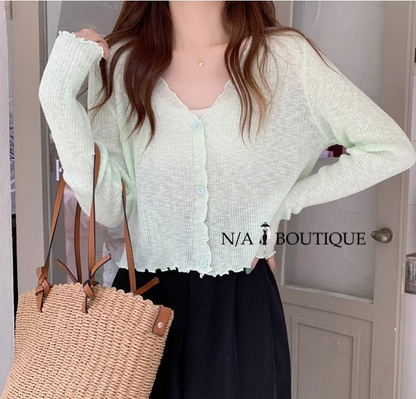 Knitted Thin V-neck Cardigan