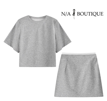 Casual Tee + Mini Skirt (Set)